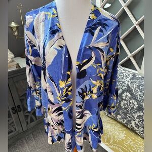 Chico’s Open Cardigan Sweater With Ruffled Sleeve Cuffs & Hem - Size 3 (XL)